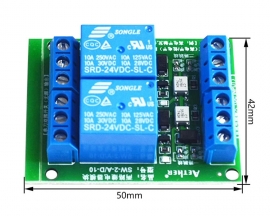 24V 2 Channel Relay Module Switch Optocoupler Fully Isolated Microcontroller PLC Amplification