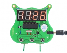 DC 5V 4-Digit Electronic Clock DIY Kit, STC11FO4E Microcontroller Electronic Circuit Board for Soldering Practice and Learning