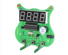 DC 5V 4-Digit Electronic Clock DIY Kit, STC11FO4E Microcontroller Electronic Circuit Board for Soldering Practice and Learning