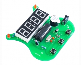 DC 5V 4-Digit Electronic Clock DIY Kit, STC11FO4E Microcontroller Electronic Circuit Board for Soldering Practice and Learning