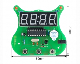 DC 5V 4-Digit Electronic Clock DIY Kit, STC11FO4E Microcontroller Electronic Circuit Board for Soldering Practice and Learning