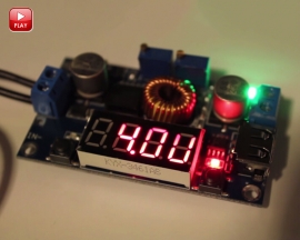 DC-DC 5A LED Drive Lithium Battery Charger Module with Voltmeter Ammeter LED Digit Display Board