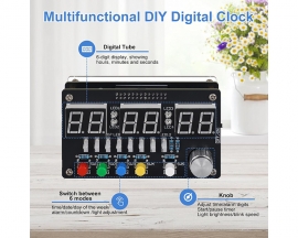 Electronic Clock Soldering Practice Kit, 6Bits Clock with Colorful Lights, DIY Countdown/up 24-Hour Alarm Clock Soldering Projects
