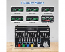 Electronic Clock Soldering Practice Kit, 6Bits Clock with Colorful Lights, DIY Countdown/up 24-Hour Alarm Clock Soldering Projects