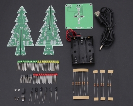 DIY Kit 3D Christmas Tree Kit with 3 Colors Red/Green/Yellow Flashing LED for Electronics Soldering Practice Xmas Fun Gift DC 5V