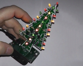 DIY Kit 3D Christmas Tree Kit with 3 Colors Red/Green/Yellow Flashing LED for Electronics Soldering Practice Xmas Fun Gift DC 5V