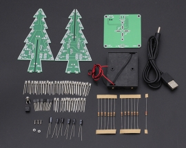 DIY 7 Colors 3D Xmas Tree Kit RGB Flashing LED Circuit Kit Colorful Christmas Tree Kit for Soldering Practice for Christmas Eve Gift