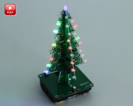 DIY 7 Colors 3D Xmas Tree Kit RGB Flashing LED Circuit Kit Colorful Christmas Tree Kit for Soldering Practice for Christmas Eve Gift