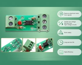 80KHz 1-Channel Optocoupler Isolation Module Input 12V No Din Rail Holder PLC Processors