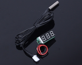 0.28Inch 3 Bits Red LED Display Digital Thermometer Temperature Meter with NTC Sensor Metal Waterproof Probe DC4-28V