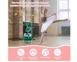 DIY Soldering Practice Kit, LED Rotating Ballerina Girl Music Box Soldering Project Soldering Learning Electronics Kit for School STEM Education and Desk Ornament Gifts
