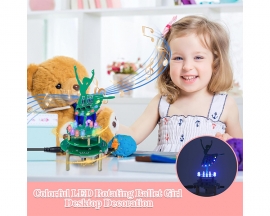 DIY Soldering Practice Kit, LED Rotating Ballerina Girl Music Box Soldering Project Soldering Learning Electronics Kit for School STEM Education and Desk Ornament Gifts