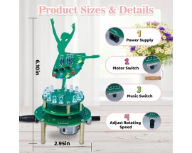 DIY Soldering Practice Kit, LED Rotating Ballerina Girl Music Box Soldering Project Soldering Learning Electronics Kit for School STEM Education and Desk Ornament Gifts