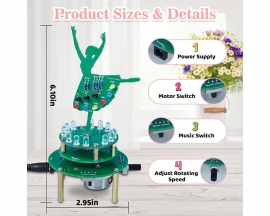 DIY Soldering Practice Kit, LED Rotating Ballerina Girl Music Box Soldering Project Beginners Soldering Learning Electronics Kit for School STEM Education and Desk Ornament Gifts