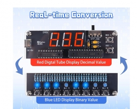 DIY Soldering Project Kit, Binary to Decimal Conversion Soldering Practice Kit with LED Light & Digital Display, Educational DIY Electronic Kits for Teens/Adults/Programmers