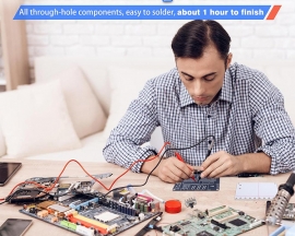 DIY Soldering Project Kit, Binary to Decimal Conversion Soldering Practice Kit with LED Light & Digital Display, Educational DIY Electronic Kits for Teens/Adults/Programmers
