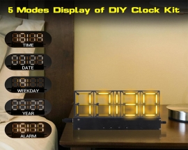 4-Bit Digital Clock Kit with Light Adjustment, Soldering Projects Alarm Clock DIY Electronic Kits Creative Present