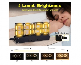 4-Bit Digital Clock Kit with Light Adjustment, Soldering Projects Alarm Clock DIY Electronic Kits Creative Present
