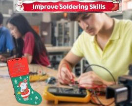 Christmas Stocking Soldering Project, Christmas Sock Soldering Practice Kit With 4 Light Modes DIY LED Santa Claus Electronics Kit for STEM Education Decoration Creative Present