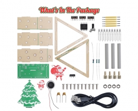 Christmas Soldering Project, Christmas Tree Soldering Kit With Triangular Acrylic Shell, DIY Electronics Kit LED Xmas Tree Santa Claus Snowman With Music for Xmas Decoration Creative Present