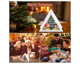 Christmas Soldering Project, Christmas Tree Soldering Kit With Triangular Acrylic Shell, DIY Electronics Kit LED Xmas Tree Santa Claus Snowman With Music for Xmas Decoration Creative Present