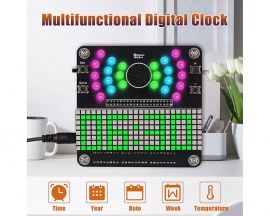 DIY Clock Soldering Project, ICSTATION 4-Digit 24-Hour Clock Soldering Kit with Temperature Date Display, Soldering Practice Kit for Education Learning
