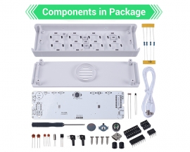 DC 5V Colorful LED Electronic Clock Kit, DIY Soldering Project, 12Hours 24Hours Display Date Time Temperature Alarm Clock Automatic Brightness Adjustment