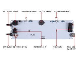 DC 5V Colorful LED Electronic Clock Kit, DIY Soldering Project, 12Hours 24Hours Display Date Time Temperature Alarm Clock Automatic Brightness Adjustment