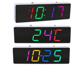 DC 5V Colorful LED Electronic Clock Kit, DIY Soldering Project, 12Hours 24Hours Display Date Time Temperature Alarm Clock Automatic Brightness Adjustment