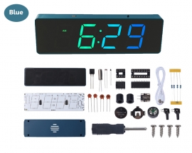 DC 5V Colorful LED Electronic Clock Kit, DIY Soldering Project, 12Hours 24Hours Display Date Time Temperature Alarm Clock Automatic Brightness Adjustment