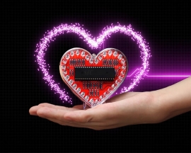 Heart Shaped RGB Colorful LED Flashing Light DIY Kit, DC 3V LED Water Lamp Electronic Kit Soldering Practice Circuit Learning Kit