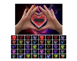 Heart Shaped RGB Colorful LED Flashing Light DIY Kit, DC 3V LED Water Lamp Electronic Kit Soldering Practice Circuit Learning Kit