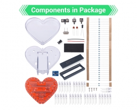 Heart Shaped RGB Colorful LED Flashing Light DIY Kit, DC 3V LED Water Lamp Electronic Kit Soldering Practice Circuit Learning Kit