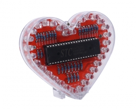 Heart Shaped RGB Colorful LED Flashing Light DIY Kit, DC 3V LED Water Lamp Electronic Kit Soldering Practice Circuit Learning Kit