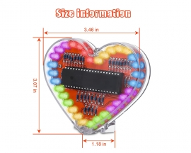 Heart Shaped RGB Colorful LED Flashing Light DIY Kit, DC 3V LED Water Lamp Electronic Kit Soldering Practice Circuit Learning Kit