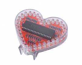 Heart Shaped RGB Colorful LED Flashing Light DIY Kit, DC 3V LED Water Lamp Electronic Kit Soldering Practice Circuit Learning Kit