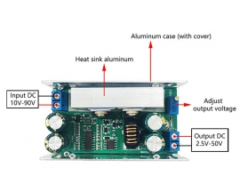 DC-DC 120W 6A Step Down Power Supply Buck Adjustable Voltage Converter Module 10-90V to 2.5-50V