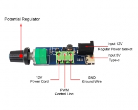 DC 12V 12W Fan Speed Controller 0%-100% PWM Adjustable Driver Module