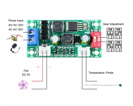 DC 5V Fan Speed Control Module, Automatic Temperature Controller NTC Sensor for 500mA Fan