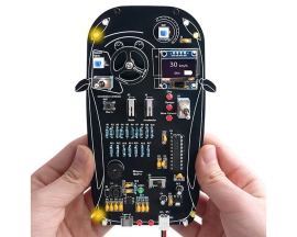 DIY Car Driver Simulator Soldering Practice Kit, Automotive Control System with Gear Shifting Lights LCD Display Kit STEM Electronic Project for School Learning