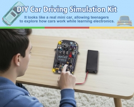 DIY Car Driver Simulator Soldering Practice Kit, Automotive Control System with Gear Shifting Lights LCD Display Kit STEM Electronic Project for School Learning