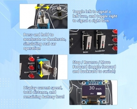 DIY Car Driver Simulator Soldering Practice Kit, Automotive Control System with Gear Shifting Lights LCD Display Kit STEM Electronic Project for School Learning
