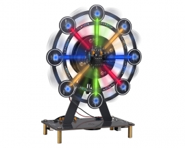 DIY Ferris Wheel Soldering Kit with Colorful LED Lights and Music, Rotating Ferris Wheel Light Adjustable by Remote Control, Electronic Kits STEM Soldering Project for School Home Eudcation