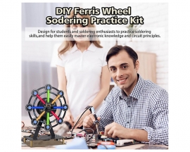 DIY Ferris Wheel Soldering Kit with Colorful LED Lights and Music, Rotating Ferris Wheel Light Adjustable by Remote Control, Electronic Kits STEM Soldering Project for School Home Eudcation