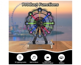 DIY Ferris Wheel Soldering Kit with Colorful LED Lights and Music, Rotating Ferris Wheel Light Adjustable by Remote Control, Electronic Kits STEM Soldering Project for School Home Eudcation