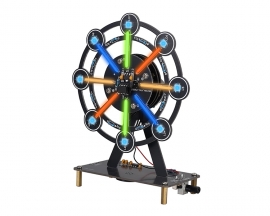 DIY Ferris Wheel Soldering Kit with Colorful LED Lights and Music, Rotating Ferris Wheel Light Adjustable by Remote Control, Electronic Kits STEM Soldering Project for School Home Eudcation