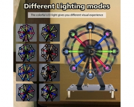 DIY Ferris Wheel Soldering Kit with Colorful LED Lights and Music, Rotating Ferris Wheel Light Adjustable by Remote Control, Electronic Kits STEM Soldering Project for School Home Eudcation