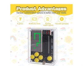 DIY Game Soldering Project Kit, 7-in-1 Multi-Function Electronic Game Kit with Adjustable Difficulty Levels, Ideal for College High School STEM Education