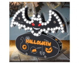 Halloween Bat Soldering Project, ICSTATION Bat Soldering Practice Kit With 5 Lighting Modes Glow Halloween Elements DIY Electronic Kits for School Education Halloween Present Desktop Decorations