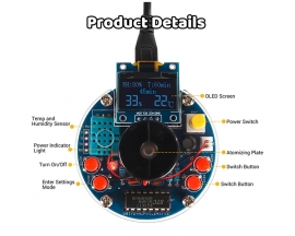 DIY Humidifier Soldering Project Kit, Temperature OLED Display Humidity Control, DIY Electronic Kit for School Home STEM Projects